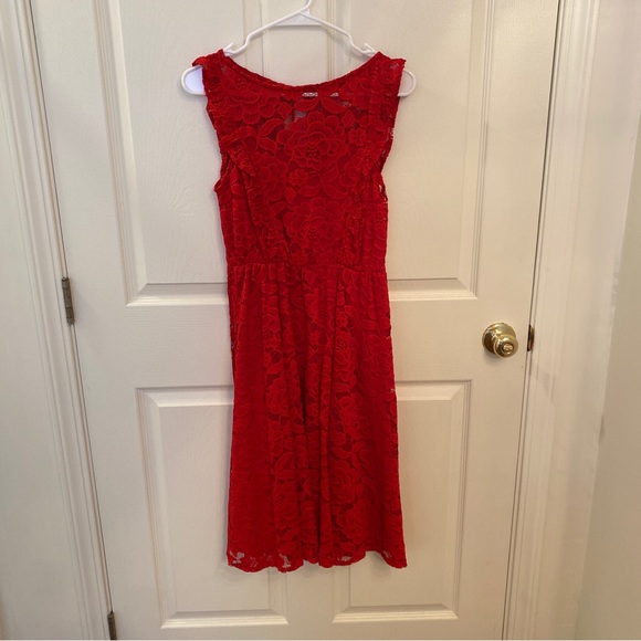 LC Lauren Conrad | Dresses | Lauren Conrad Red Lace Dress | Poshmark
